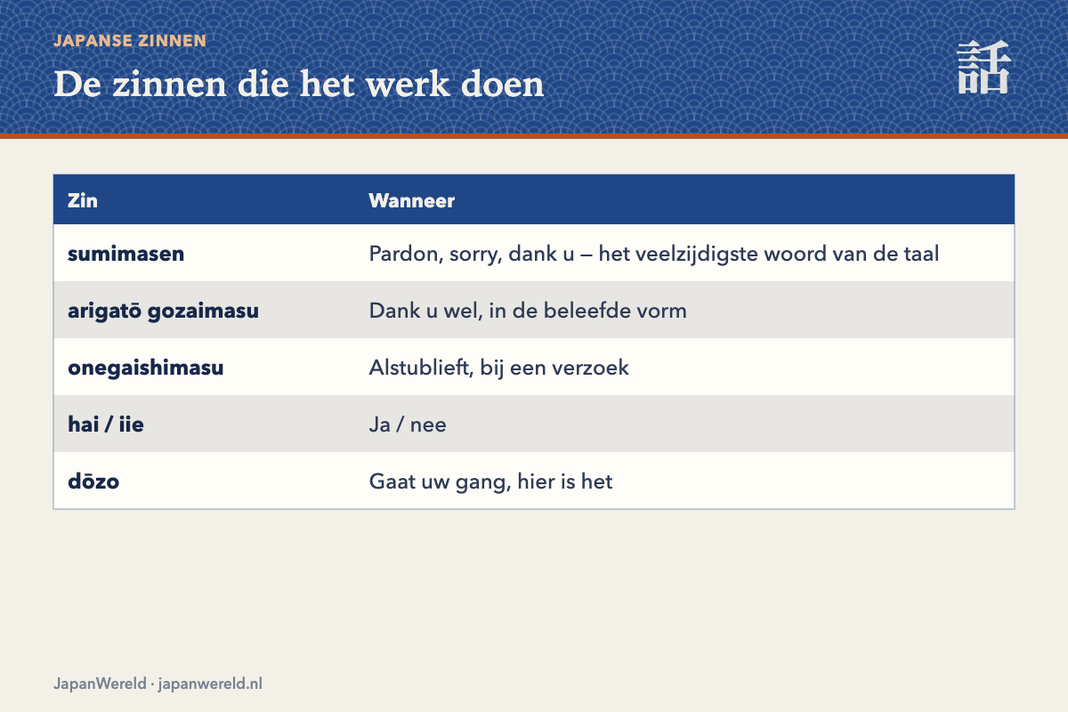 De zinnen die het werk doen Twintig kernzinnen verdeeld over vier situaties