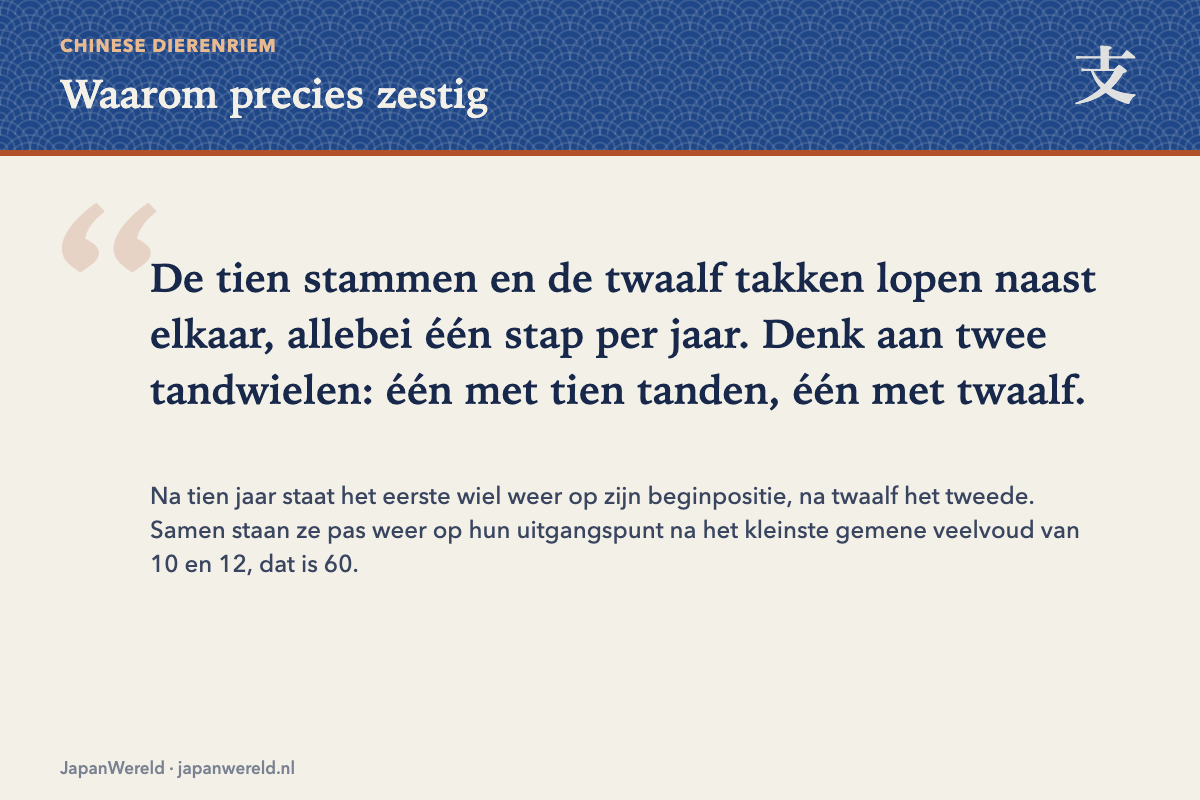 Waarom precies zestig Twee tandwielen van tien en twaalf die na zestig weer samenvallen